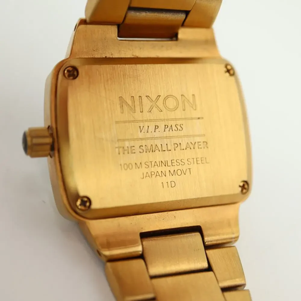 Nixon The Small Player Gold Black Tone 33mm Watch 5.75